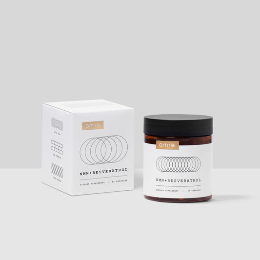 NMN + Resveratrol bottle and box
